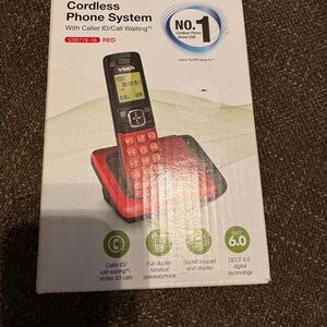 Bluetooth Red Cordless Phone System with Caller ID Vtech
